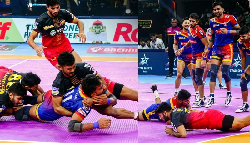 Pro Kabaddi League Bengaluru Bulls 1 point thrilling defeat against UP Yoddhas kvn 