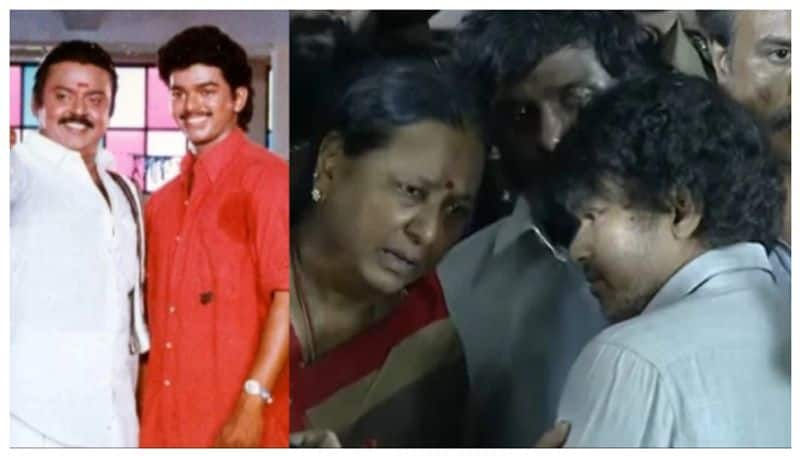 thalapathy vijay met captain vijayakanth family members viral photos vvk