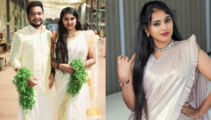 bigg boss malayalam former contestant vj shalini nair ties the knot with dileep pics nsn