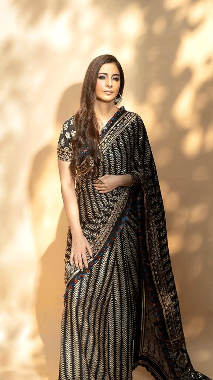 tabu sequined printed latest saree collection 2024 