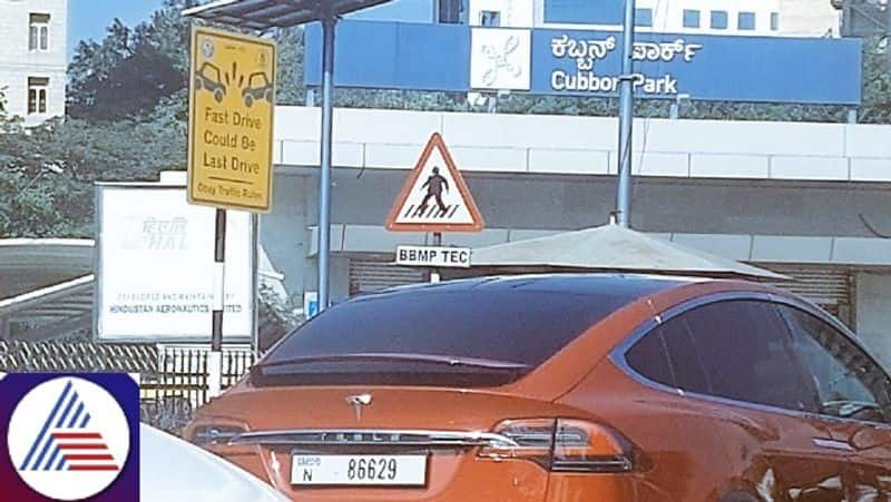 Bengaluru: Viral photo shows Tesla Model X spotted near Cubbon Park metro station