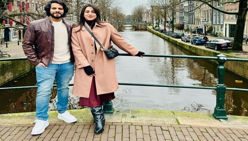 Nikhil Kumaraswamy in Netherland with wife pav