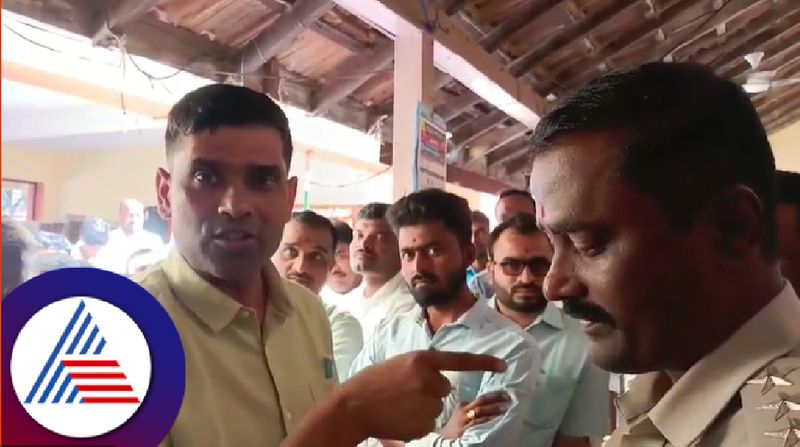 BJP Former MLA P Rajeev outraged agains police at chikkodi today rav viral news rav