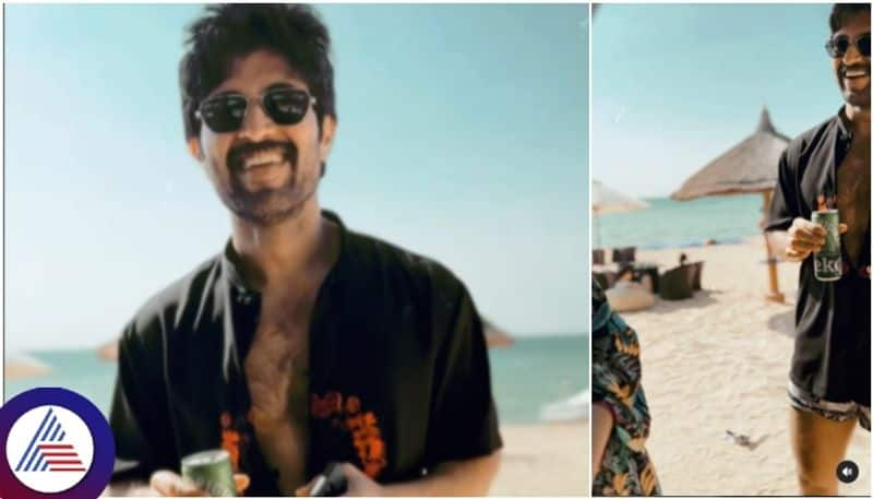 Actor Vijay Deverakonda spotted in beach with Rashmika Mandanna for welcome 2024 sat