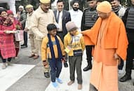 children said happy new year to cm yogi after found suddenly in front of him zrua