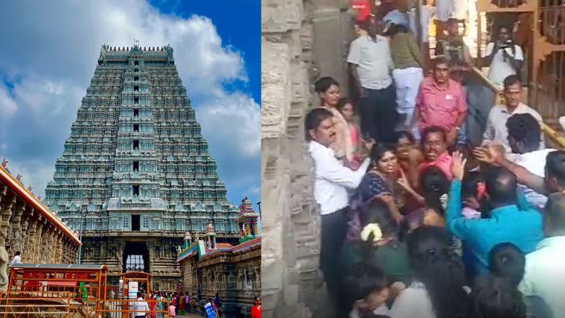 Devotees attacked each other in Annamalaiyar temple in Tiruvannamalai tvk