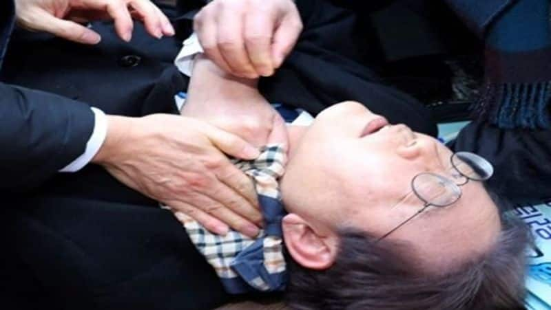 South Korea opposition party chief Lee Jae myung  stabbed by an unidentified man smp