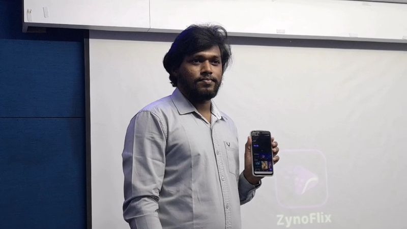 coimbatore young man launch new app for social media platform in the name of zyno flix vel