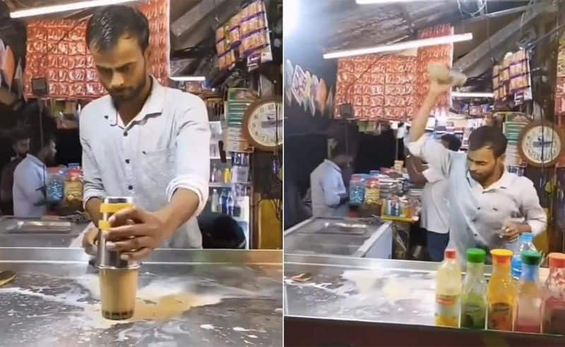 Viral Video: Drink Vendor's Mixing Skills Leave Anand Mahindra Impressed sgb