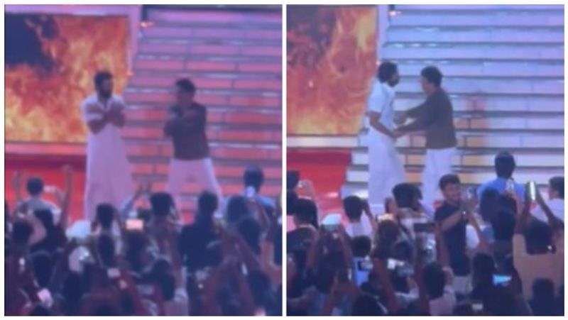 shivaraj kumar and dhanush dance in captain miller pre release event mma