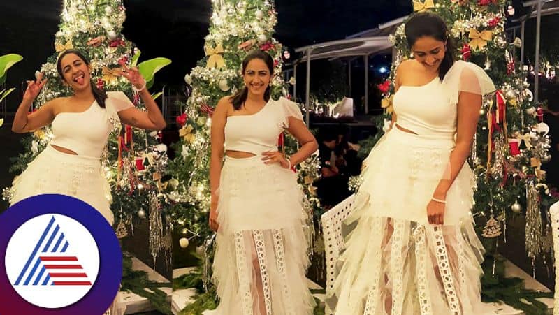 Niharika Konidela wear white designer frock netizens questions about price vcs