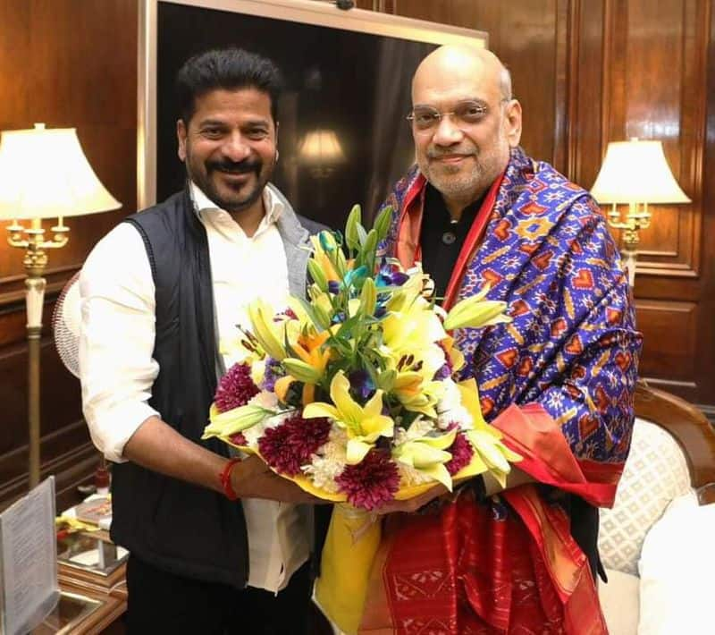 Telangana CM Revanth meets Amit Shah, two other Union ministers KRJ