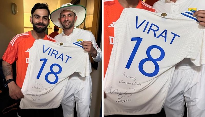 Virat Kohli gifts signed jersey to Keshav Maharaj; netizens call it another 'Ram Siya Ram' moment snt