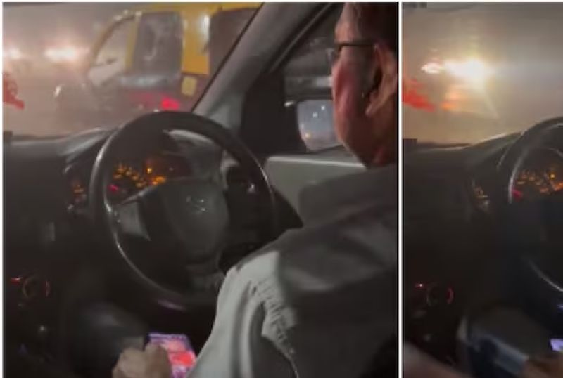 Cab driver in Mumbai drives seeing video in phone