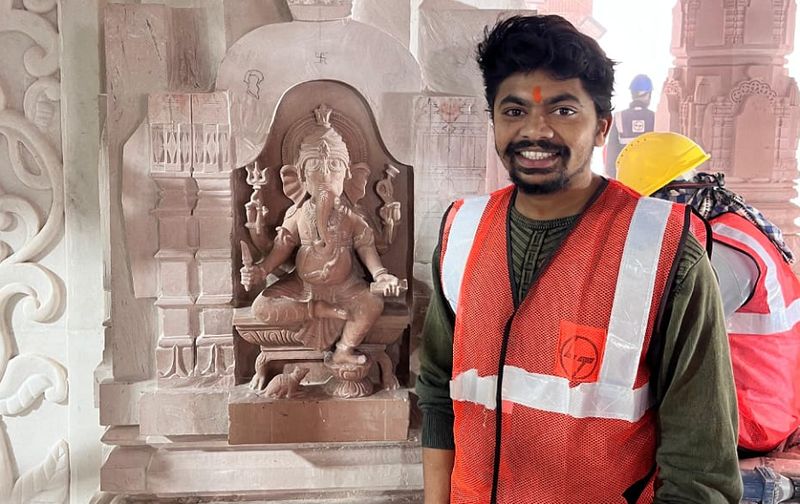 chitradurga sculptor kirti nanjundaswamy engraved ganesha idol in ayodhya ram mandir gvd