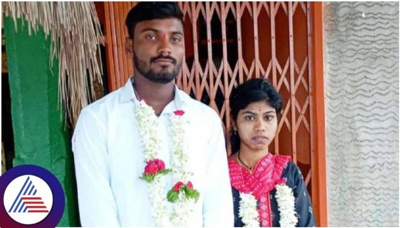 Davanagere Dowry harassed husband murder his wife with attack from Helmet sat