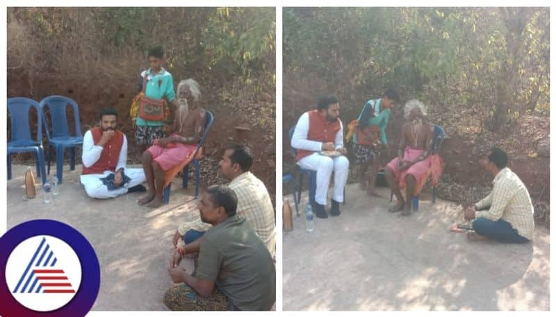 B Sriramulu Meets Naga Sadhu Sri Digambara raja Bharti at ballari gow