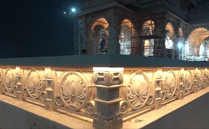 srirama janmbhoomi teerth kshetra trust releases night view video of ayodhya sri ram mandir lns