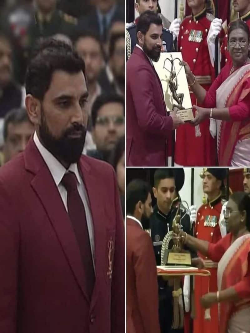 president draupadi murmu awarded Mohammed shami with Arjun award zkamn