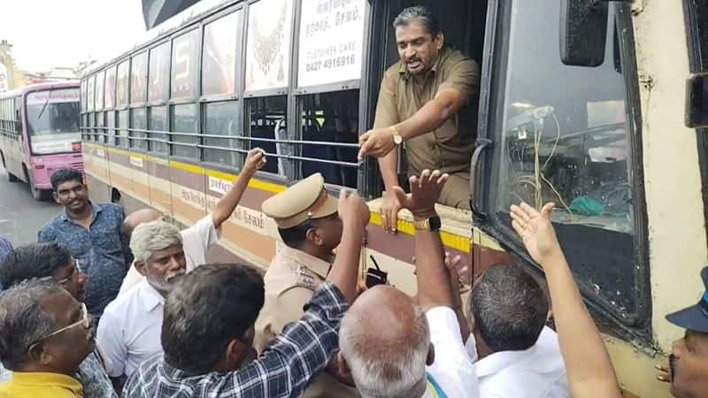 clash between transport workers and workers committee in salem vel