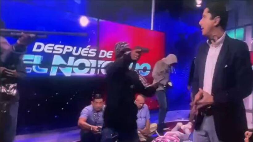 Gunmen interrupt live TV broadcast, as war on 'terror' gangs spirals out of control in Ecuador (WATCH)
