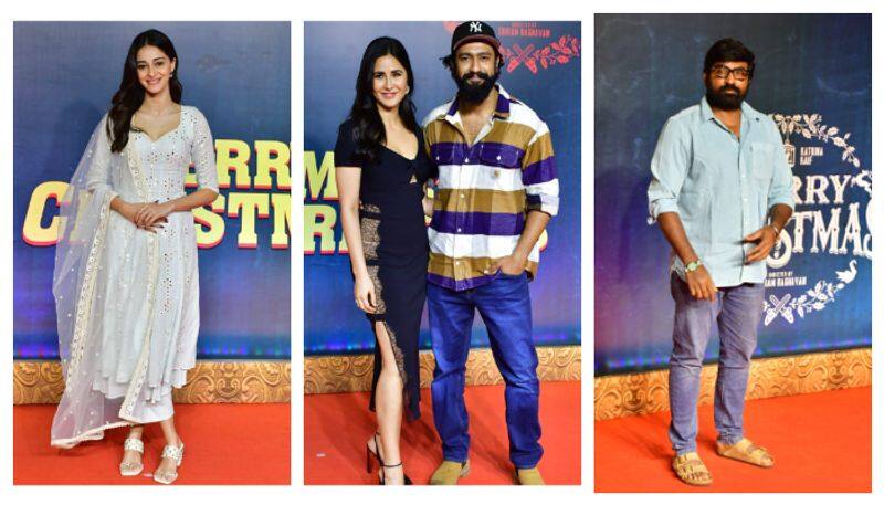 Merry Christmas' screening: Katrina Kaif, Vicky Kaushal, Vijay Sethupathi and others arrive in style [PHOTOS] ATG