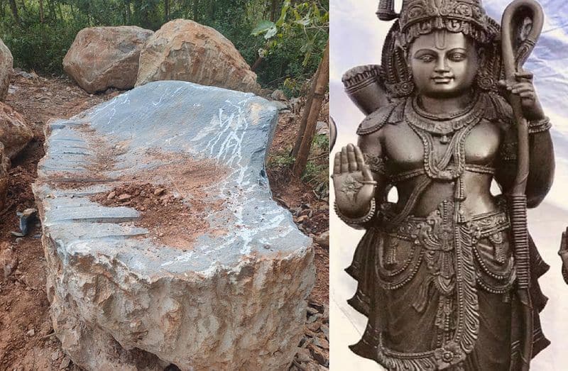 The rock identified by the sculptor of Koppal is now the Sri Rama Statue of Ayodhya gvd