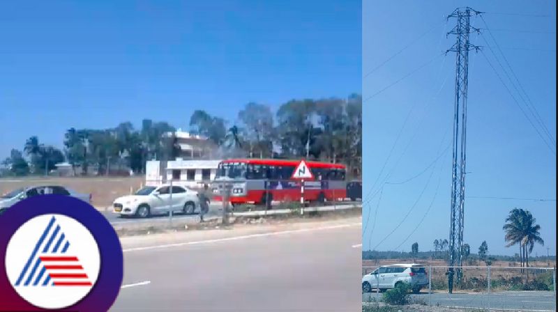 Bengaluru mysuru expressway A high tension electric pole fell on the biker at Mandya rav