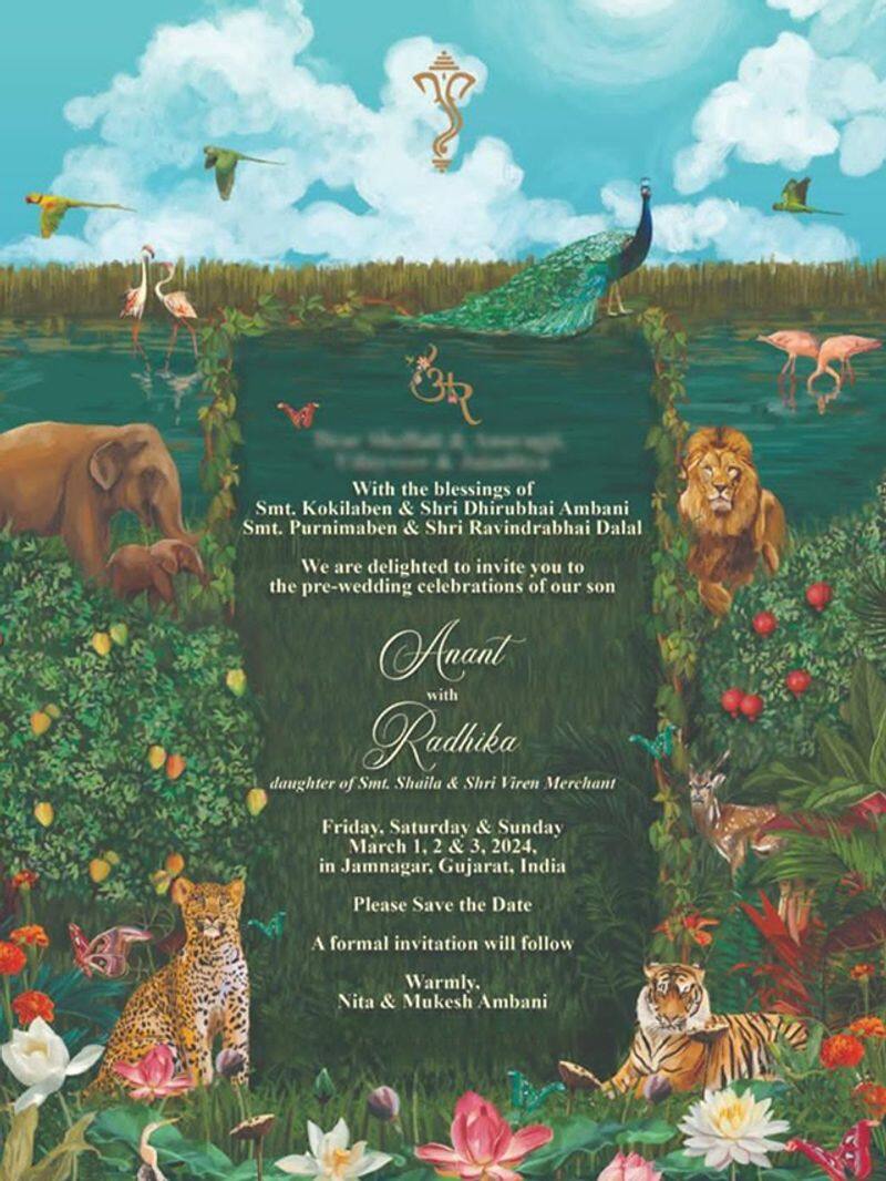 Anant Ambani and Radhika Merchant Pre Wedding Invitation Card goes viral written by their parents mukesh ambani nita smp