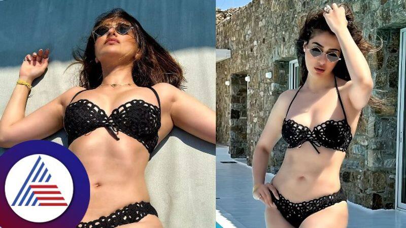 Actress Lakshmi Rai Flaunts Her Hotness In Black Bikini Photos Goes Viral gvd