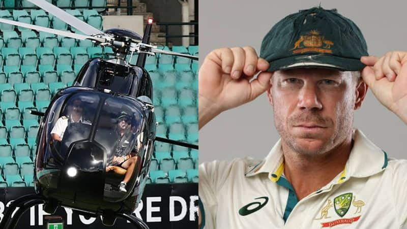 Australian cricketer David Warner's audacious helicopter stunt viral, helicopter flight Cost revealed RMA