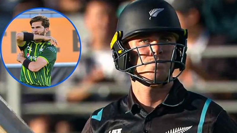 New Zealand cricketer  Finn Allen Smashes Pakistan Shaheen Afridi For 24 Runs In 5 Balls 6,4,4,4, 6 in NZ vs PAK RMA