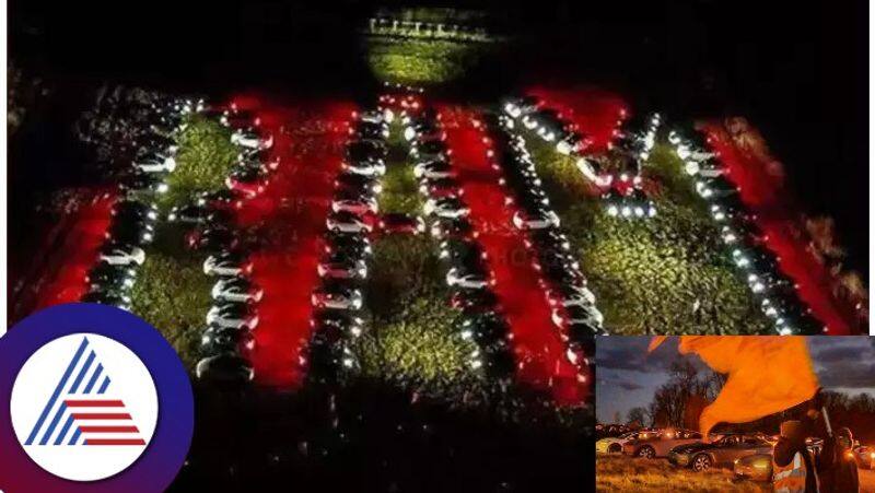 Indians In US Put Up A Light Show With Tesla Cars Ahead Of Ram Temple Event skr