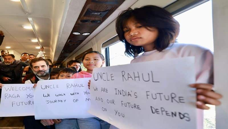 Uncle rahul our future depends on you children participate in bharat jodo nyay yatra in manipur smp