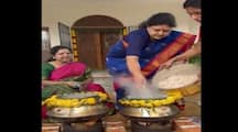 VK Sasikala celebrate pongal festival in her home and wishes to people  smp