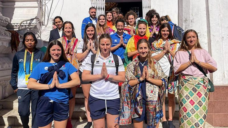 FIH Olympic Qualifiers 2024 Italy Hockey team visit Jagannath Temple Ranchi ckm