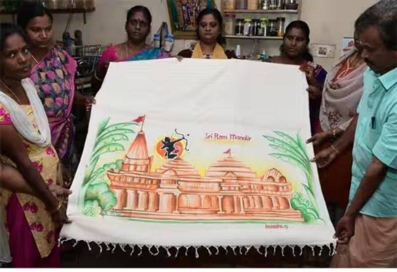 Ayodhya Ram Temple inauguration.. chennai Anagaputhur weaving group sent banana fiber saree to Goddess Sita.. Rya