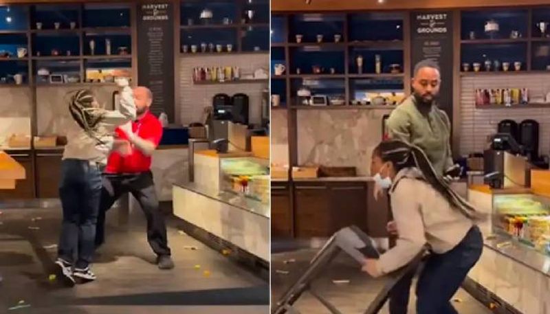 woman attacking coffee shop manager in Atlanta airport after fired her rlp