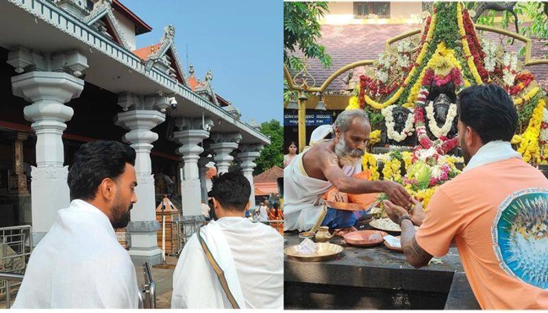 Team India Cricketer KL Rahul Visit Dharmasthal Southadka Kukke temple offerd special puja ckm