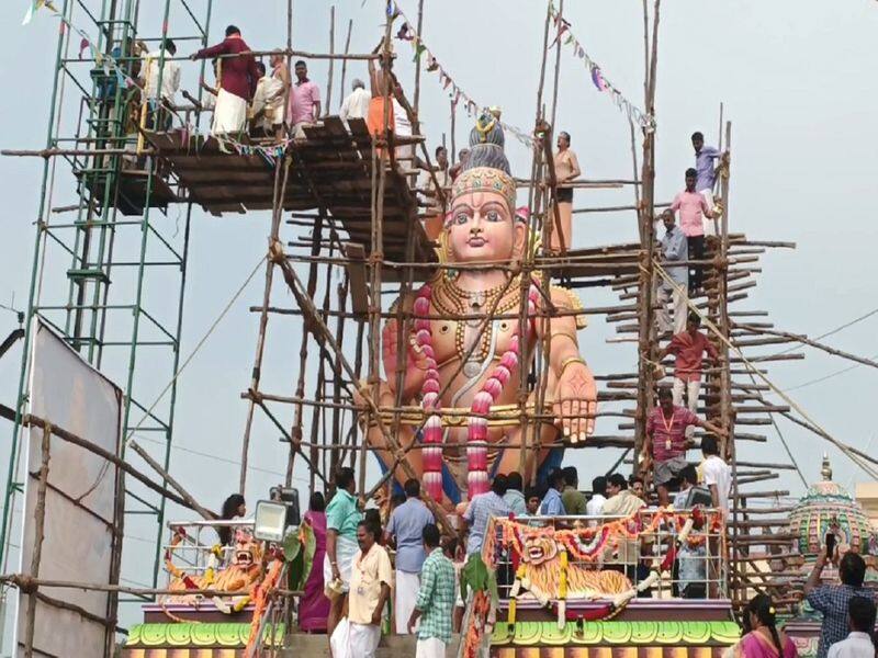 A 36 feet high idol of Ayyappan was consecrated near Kiramalai Nagar! A large number of devotees participate sgb