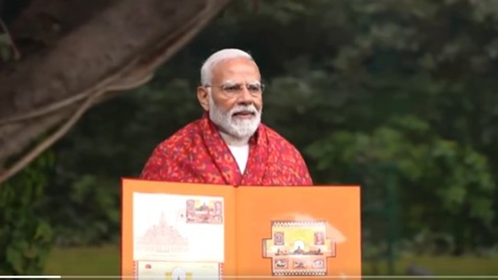 PM Modi launches postage stamps dedicated to Ayodhya's Ram Mandir lns