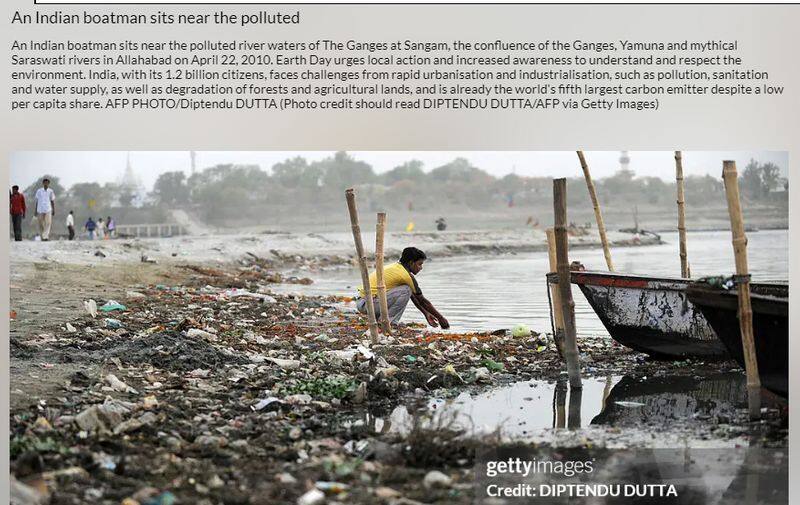 old images of the polluted Ganga river being falsely shared as from Lakshadweep Island fact check