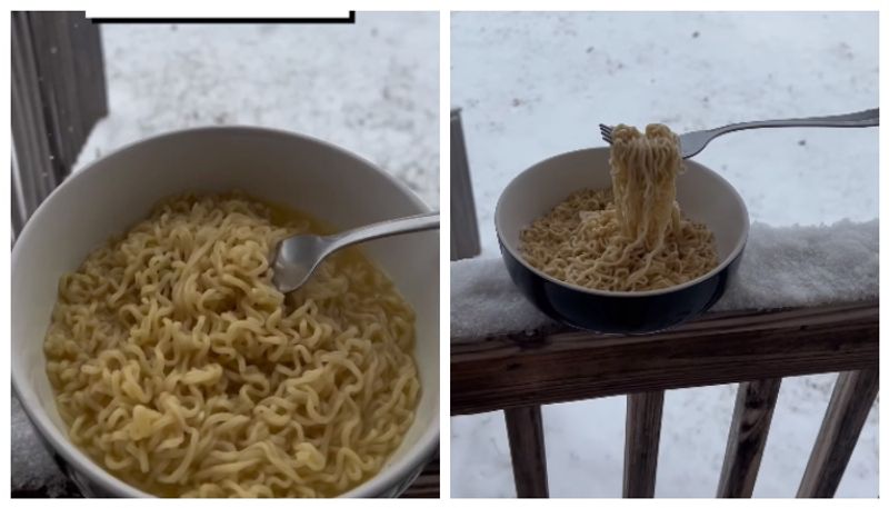 viral video of noodles in 8 degree Fahrenheit went viral bkg 