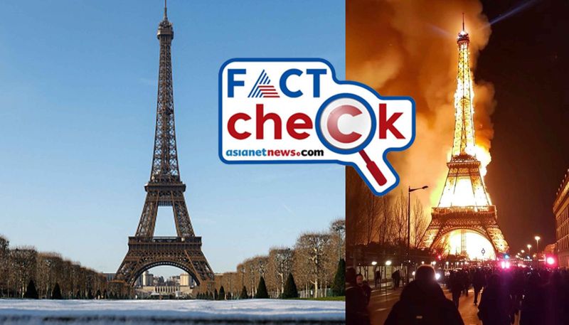 Does Eiffel Tower catched fire here is the truth fact check jje 