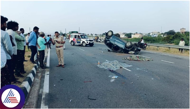 Bengaluru grandmother body carrying car accident at Chitradurga 3 grandchildren died sat