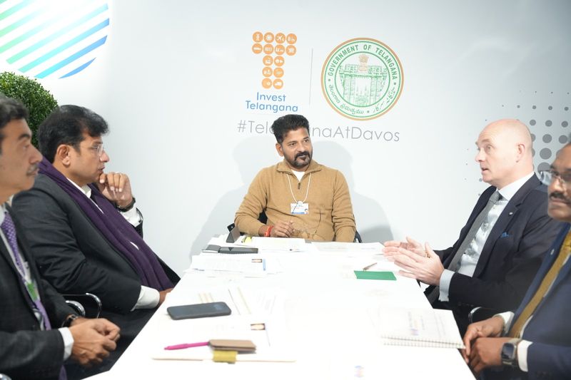 cm revanth reddy team signs rs 40,232 crore deals at WEF for investments, this is double than the last year kms