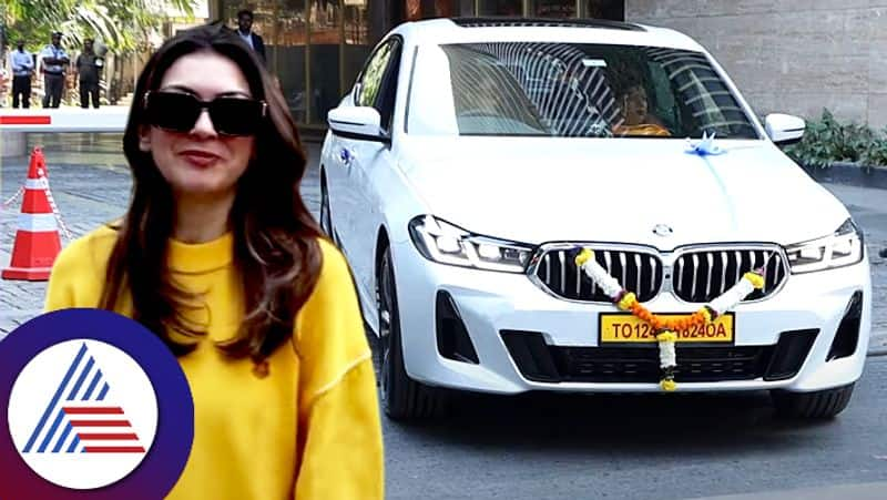 Family Gift brand new BMW 6 GT car worthy rs 75 lakh to Actress Hansika Motwani ckm