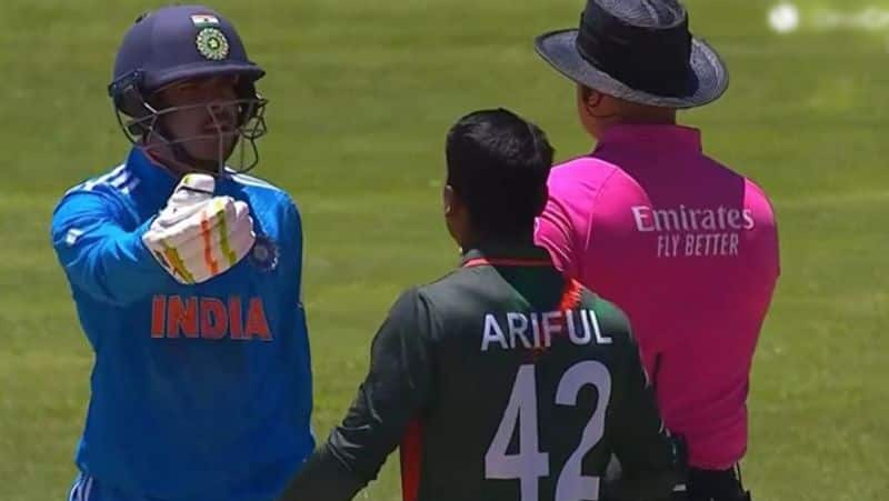 India captain Uday Saharan and Bangladesh spinner involved in heated argument in U19 World Cup kvn