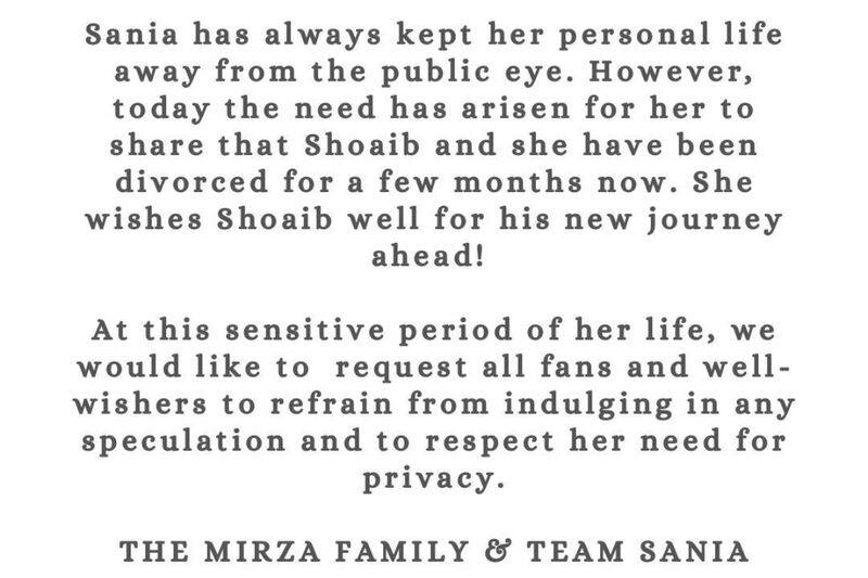 Sania Mirza responds to Shoaib Malik marriage and Divorce