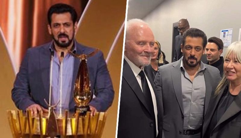 Photos Salman Khan at Joy Wards: Tiger star poses with Hollywood actor Anthony Hopkins RBA